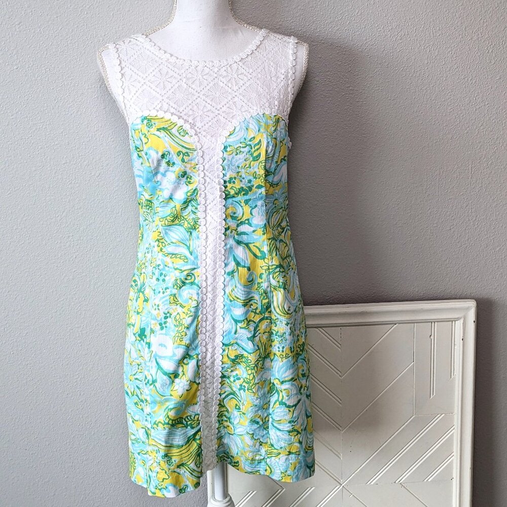 LILLY PULITZER Sofia Floral Print Sleeveless Shift Dress SZ 4